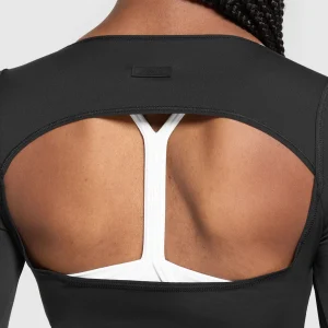 Clearance Gymshark Rest Day Luxe Long Sleeve Top Black