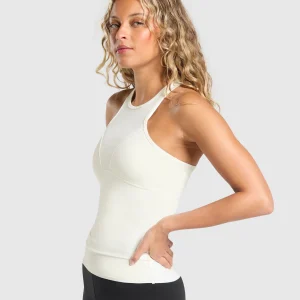 Sale Gymshark Rest Day Luxe Racer Tank SoftWhite