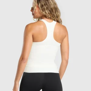 Sale Gymshark Rest Day Luxe Racer Tank SoftWhite