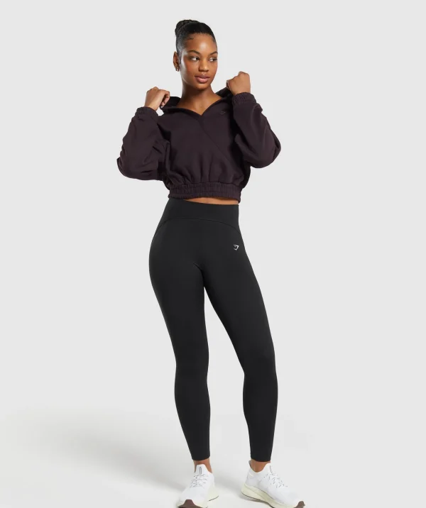 New Gymshark Rest Day Midi Pullover PlumBrown