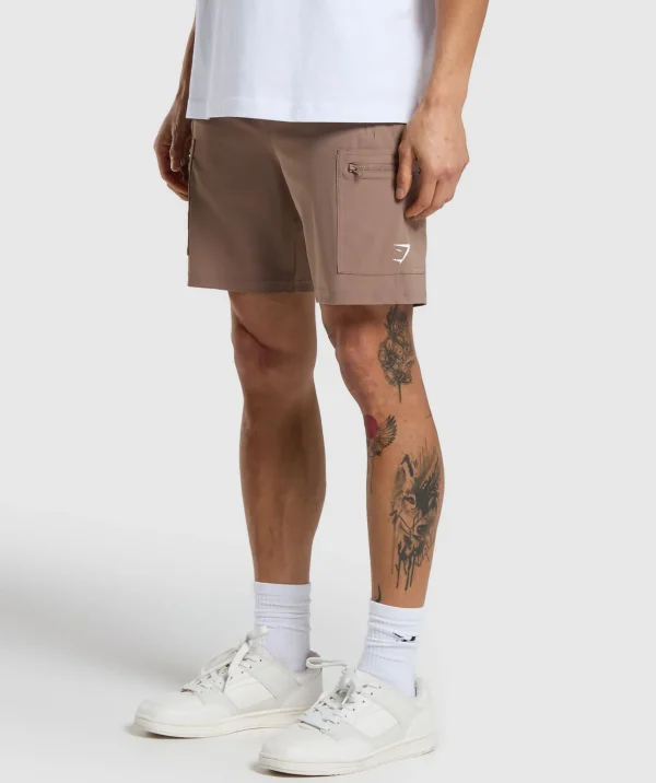 Clearance Gymshark Rest Day 6" Cargo Shorts MochaMauve