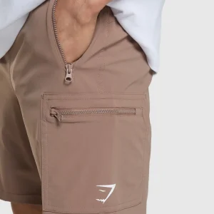 Clearance Gymshark Rest Day 6" Cargo Shorts MochaMauve