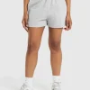 Hot Gymshark Rest Day Sweat Shorts LightGreyCoreMarl