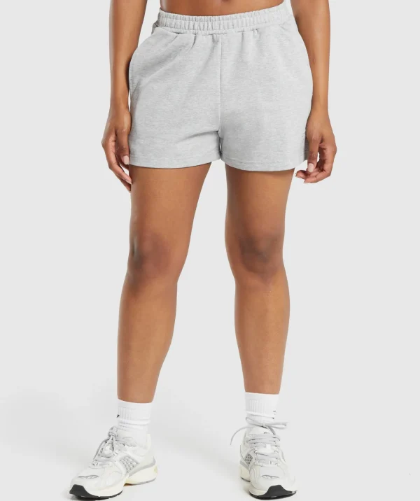 Hot Gymshark Rest Day Sweat Shorts LightGreyCoreMarl