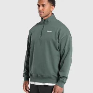 Discount Gymshark Rest Day Sweats 1/4 Zip SlateTeal