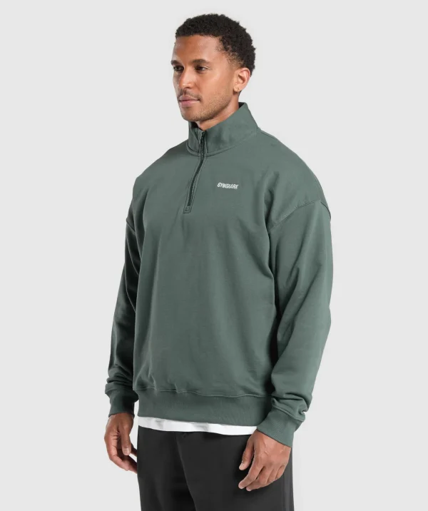 Discount Gymshark Rest Day Sweats 1/4 Zip SlateTeal