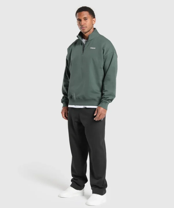 Discount Gymshark Rest Day Sweats 1/4 Zip SlateTeal