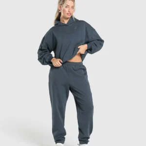 New Gymshark Rest Day Sweats Hoodie IndigoBlueMarl