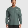 Fashion Gymshark Rest Day Sweats Long Sleeve T-Shirt SlateTeal