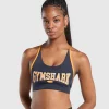 Sale Gymshark Retro Club Sports Bra HeavyBlue/FitnessOrange