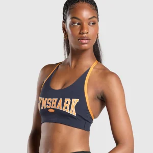 Sale Gymshark Retro Club Sports Bra HeavyBlue/FitnessOrange