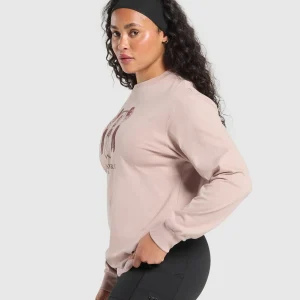 Clearance Gymshark Retro Lifting Long Sleeve T-Shirt MutedPink