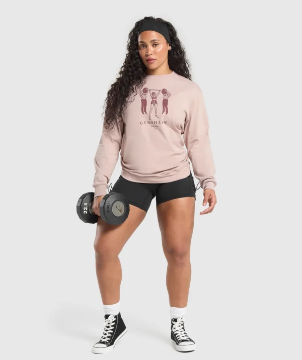 Clearance Gymshark Retro Lifting Long Sleeve T-Shirt MutedPink