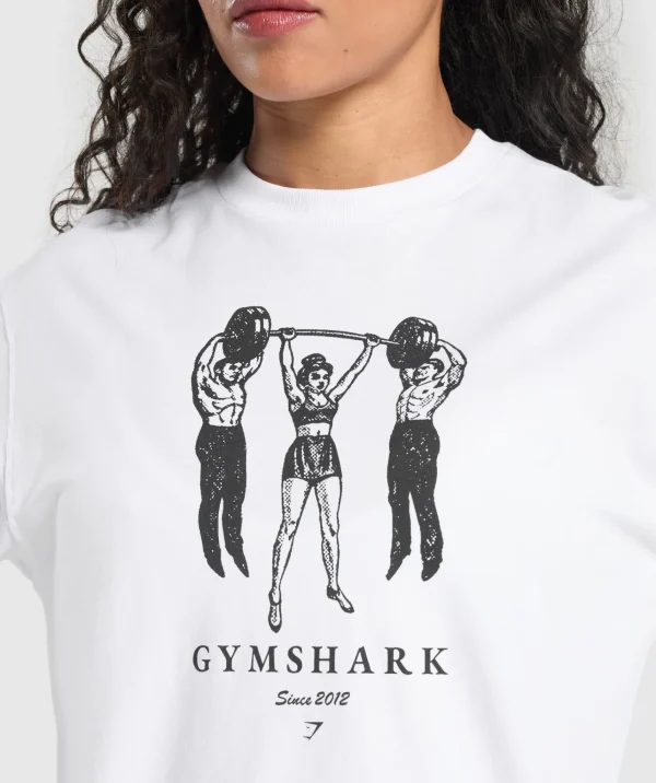 Discount Gymshark Retro Lifting Long Sleeve T-Shirt White