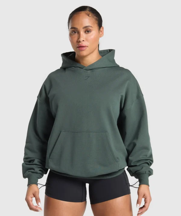 Online Gymshark Retro Lifting Oversized Hoodie SlateTeal