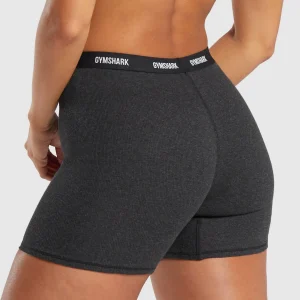 Outlet Gymshark Rib Shorts MidnightBlackMarl