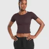 Fashion Gymshark Rib T-Shirt BrownMarl