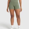 Hot Gymshark Ribbed Cotton Seamless Shorts BaseGreen