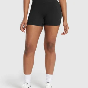 Hot Gymshark Ribbed Cotton Seamless Shorts Black