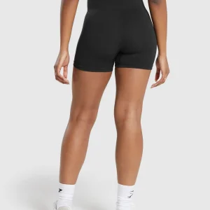 Hot Gymshark Ribbed Cotton Seamless Shorts Black