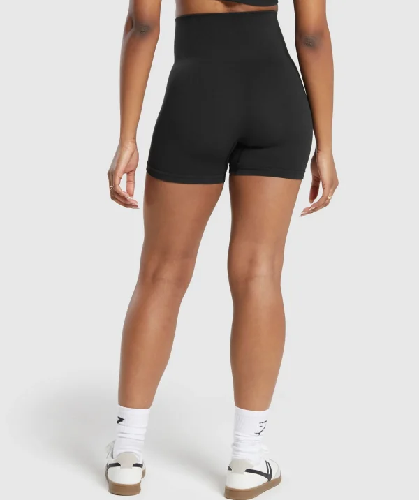 Hot Gymshark Ribbed Cotton Seamless Shorts Black