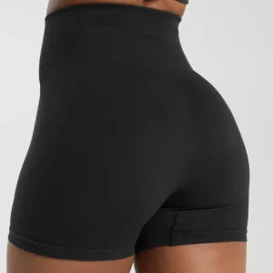 Hot Gymshark Ribbed Cotton Seamless Shorts Black