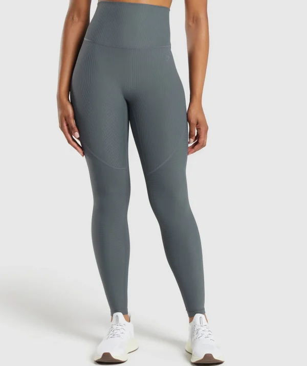 Discount Gymshark Ribbed Leggings StrongGrey