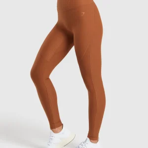 New Gymshark Ribbed Leggings CopperBrown