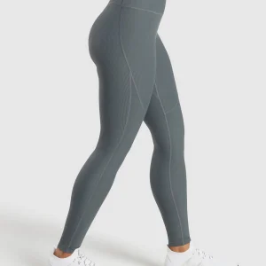 Discount Gymshark Ribbed Leggings StrongGrey