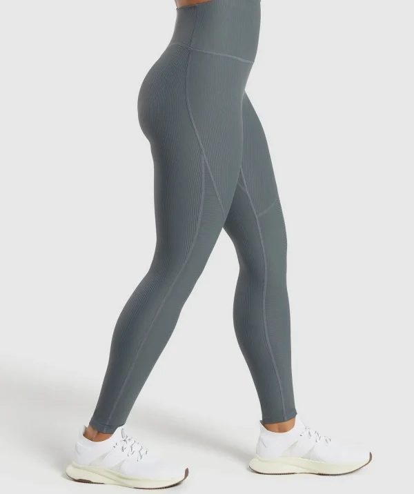 Discount Gymshark Ribbed Leggings StrongGrey