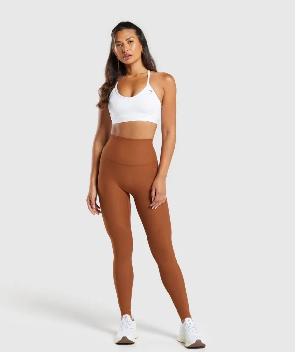 New Gymshark Ribbed Leggings CopperBrown