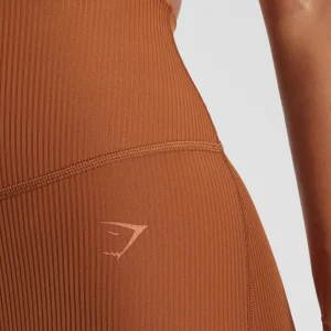 New Gymshark Ribbed Leggings CopperBrown