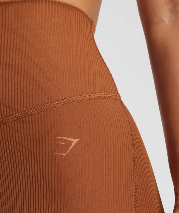 New Gymshark Ribbed Leggings CopperBrown