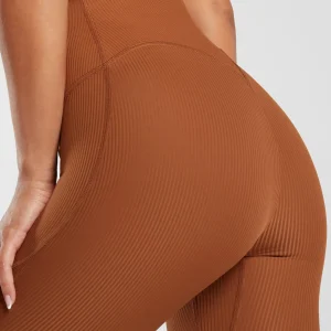 New Gymshark Ribbed Leggings CopperBrown