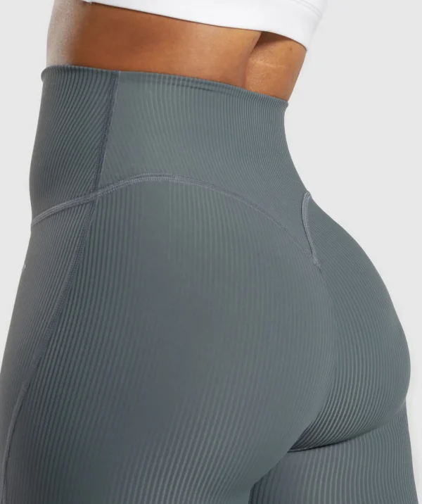 Discount Gymshark Ribbed Leggings StrongGrey