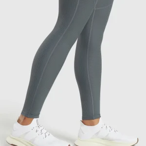 Discount Gymshark Ribbed Leggings StrongGrey