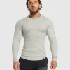 Discount Gymshark Ribbed Long Sleeve T-Shirt StoneGreyMarl