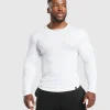 Outlet Gymshark Ribbed Long Sleeve T-Shirt White