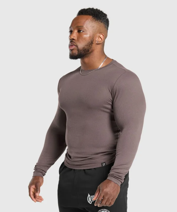 Best Gymshark Ribbed Long Sleeve T-Shirt SteelPurple