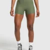 Hot Gymshark Ribbed Shorts CoreOlive