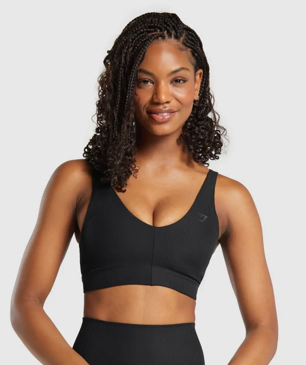 Best Gymshark Ribbed Sports Bra Black