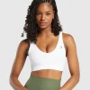 Sale Gymshark Ribbed Sports Bra White