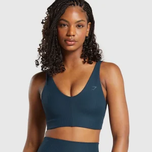 Discount Gymshark Ribbed Sports Bra Navy