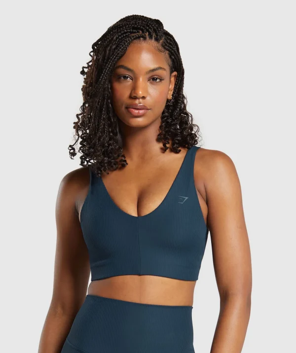 Discount Gymshark Ribbed Sports Bra Navy