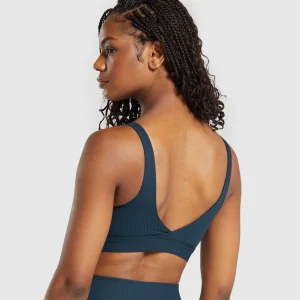 Discount Gymshark Ribbed Sports Bra Navy