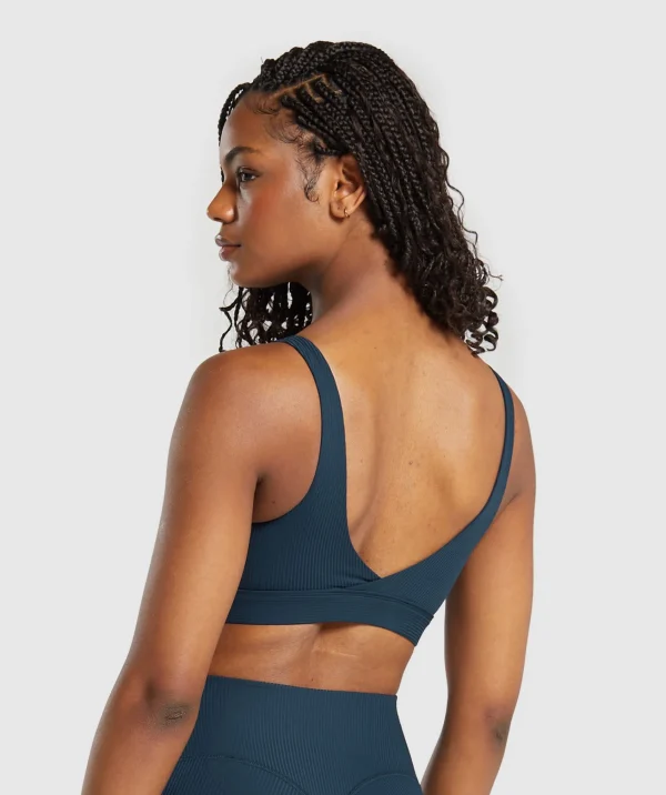 Discount Gymshark Ribbed Sports Bra Navy