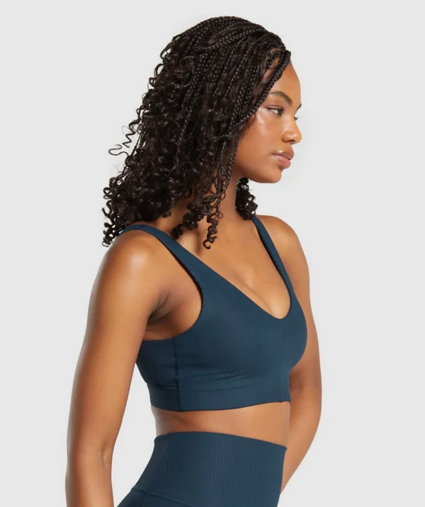 Discount Gymshark Ribbed Sports Bra Navy