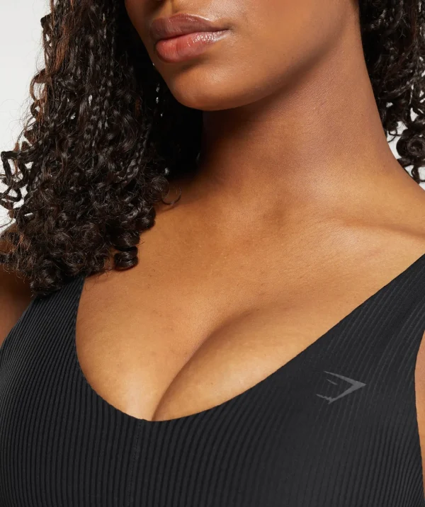 Best Gymshark Ribbed Sports Bra Black