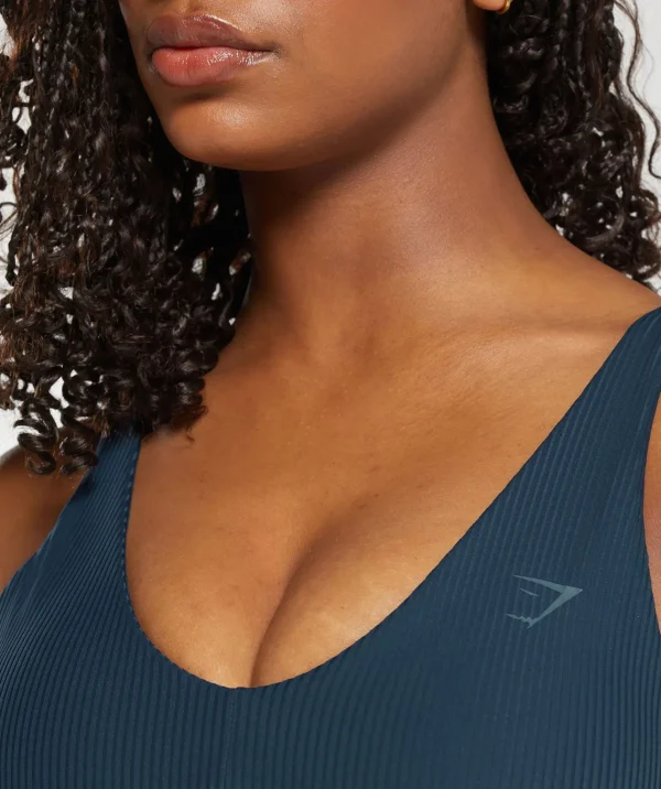 Discount Gymshark Ribbed Sports Bra Navy