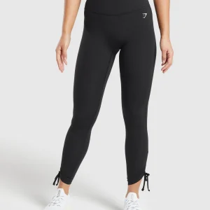 Clearance Gymshark Ribbon Ankle Leggings Black